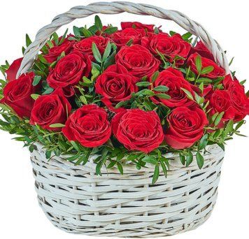 21 червона троянда в кошику 1199-21redrosebasket фото