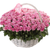 101 pink roses in a basket