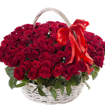 101 червона троянда в кошику 1109-redrosebasket фото