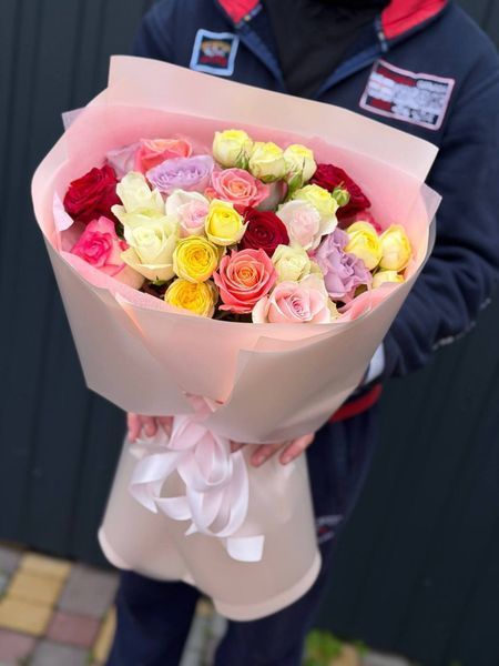 25 разноцветных роз 1163-25mixrose фото