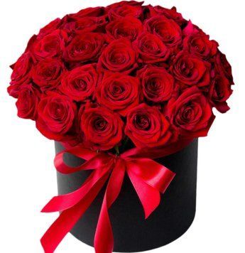 25 червоних троянд в коробці 1167-25redroseinbox фото