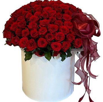 101 червона троянда в коробці 1116-redroseinbox фото