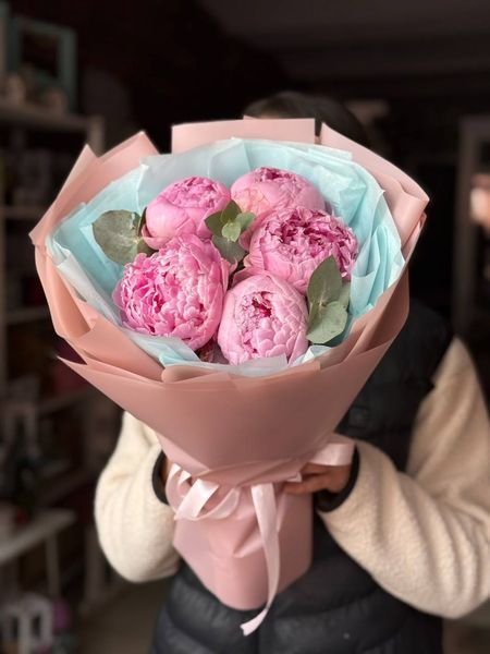 5 розовых пионов 1174-5pinkpion фото