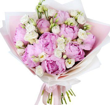 Букет з півоній та еустом 1178-pioneustoma фото