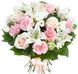 Bouquet of lilies, dianthus and roses