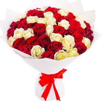 51 червона та біла троянда 1137-51whiteredrose фото