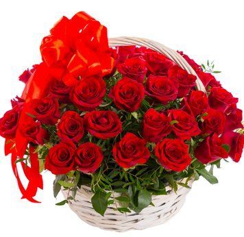 51 червона троянда в кошику 1139-51redrosebasket фото